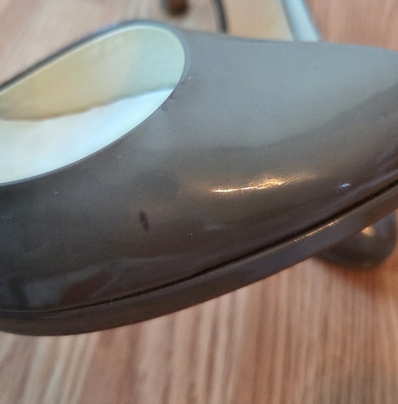 Jil Sander Patent Leather Slingback High Heels Pumps Olive Green Shoes EU 40.5 - Picture 11 of 14